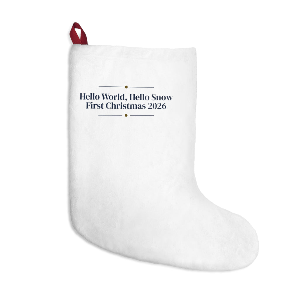 Babys First Christmas 2026 Christmas Stocking Hello World Hello Snow