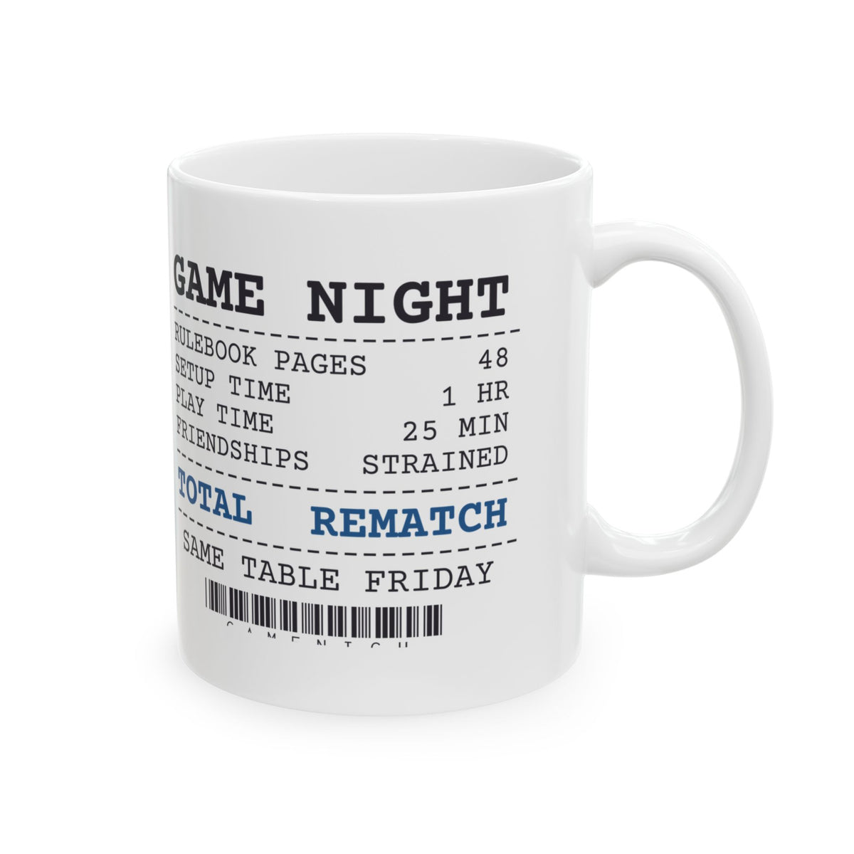 Funny Board Game Night Mug Setup Time Play Time Receipt