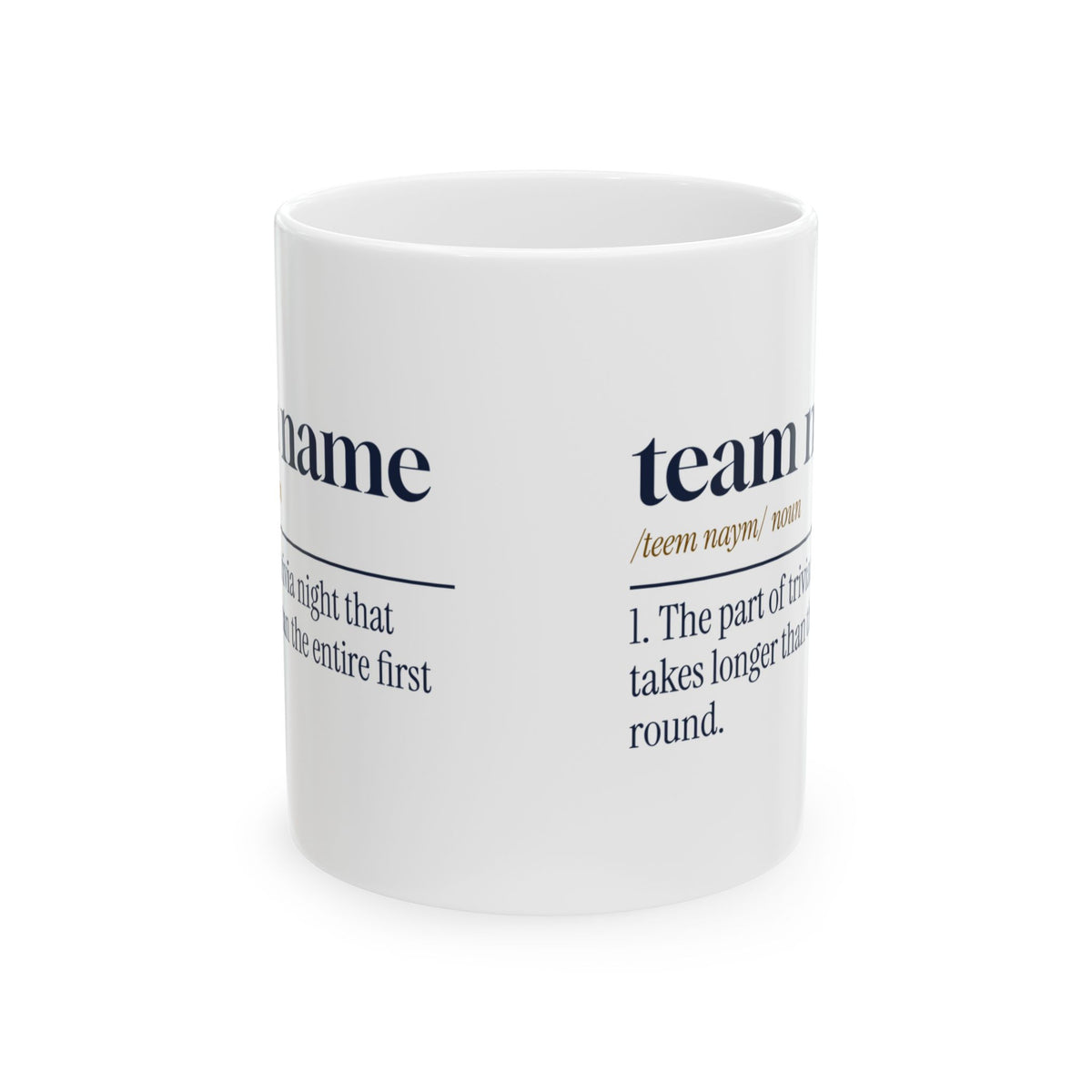 Funny Trivia Night Mug Team Name Dictionary Definition