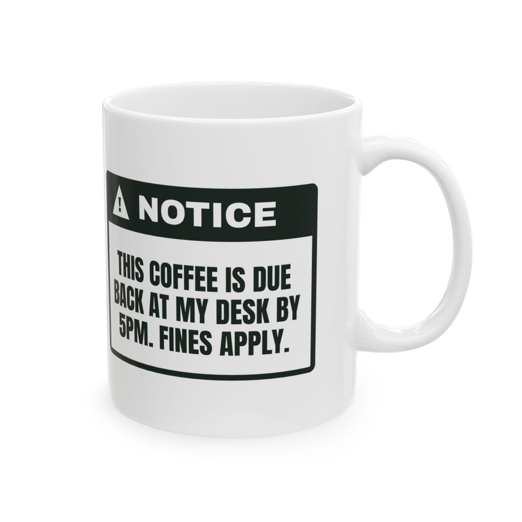 Funny Librarian Coffee Mug This Coffee Is Due Back Notice Label