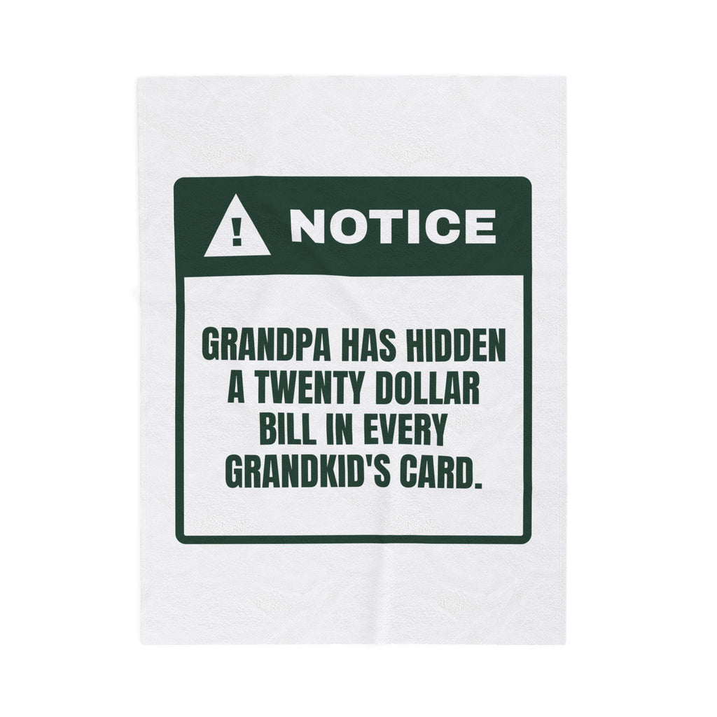 Funny Christmas Grandpa Throw Blanket A Twenty In Every Card Love Grandpa