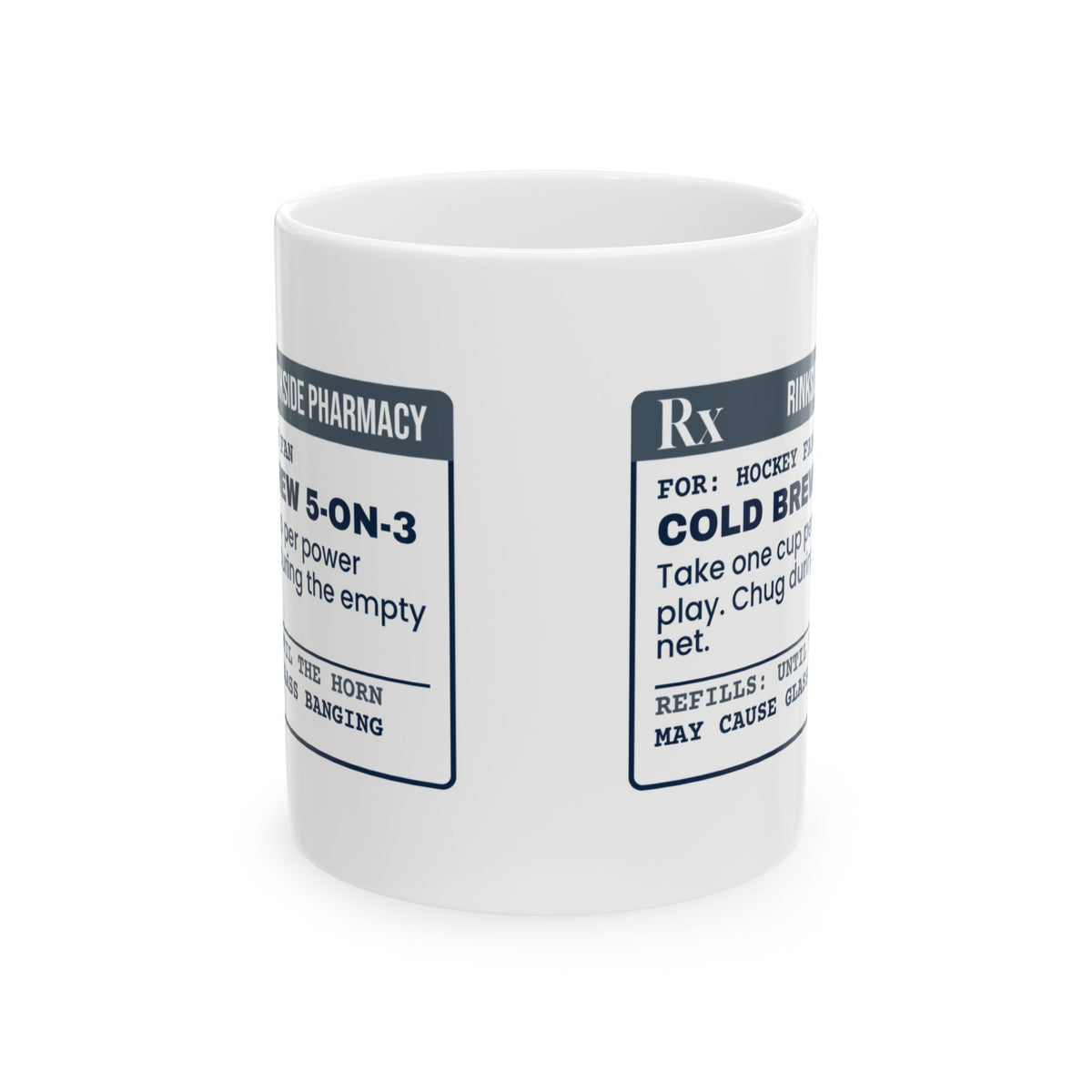 Funny Hockey Coffee Mug Cold Brew 5 On 3 Prescription For Hockey Fans
