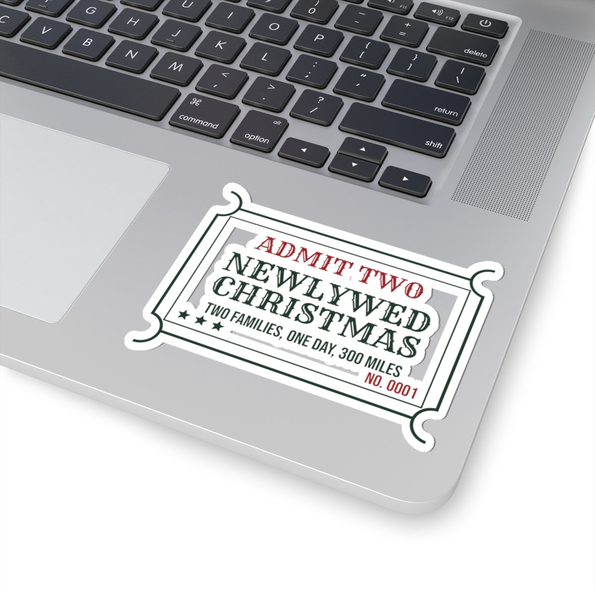 Funny Christmas Sticker Newlywed Christmas Two Families One Day