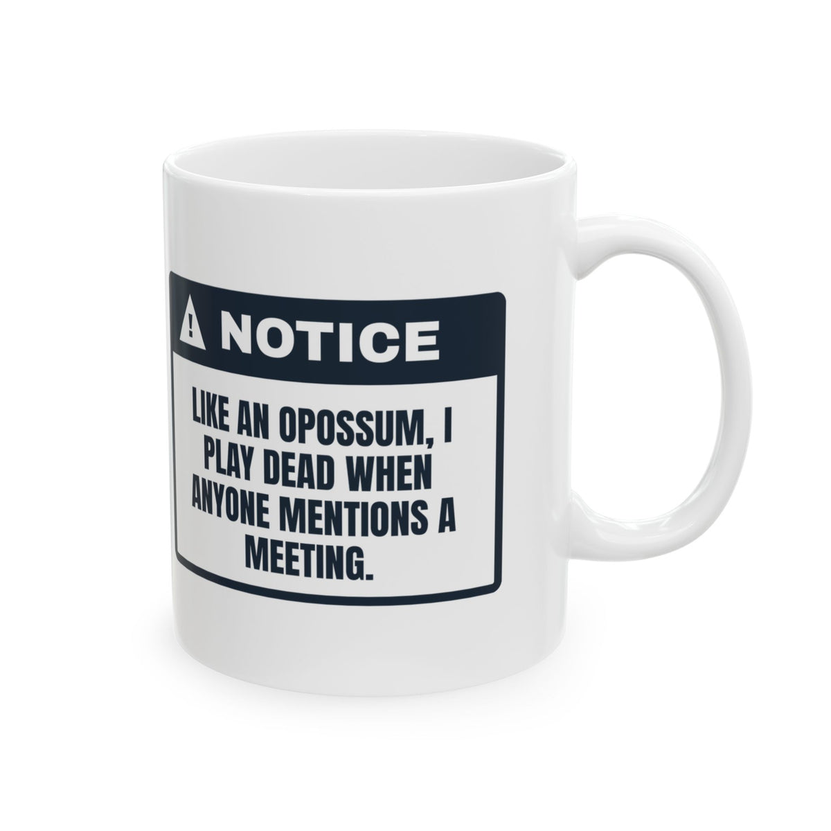 Funny Office Coffee Mug Plays Dead Like An Opossum For Coworkers