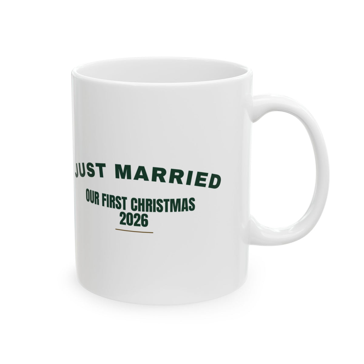 Just Married Our First Christmas 2026 Coffee Mug For Bride And Groom