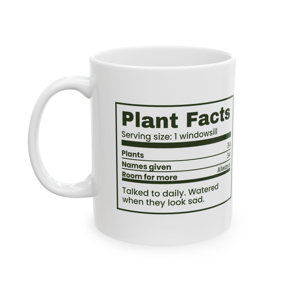 Funny Plant Lover Coffee Mug Plant Facts Nutrition Label