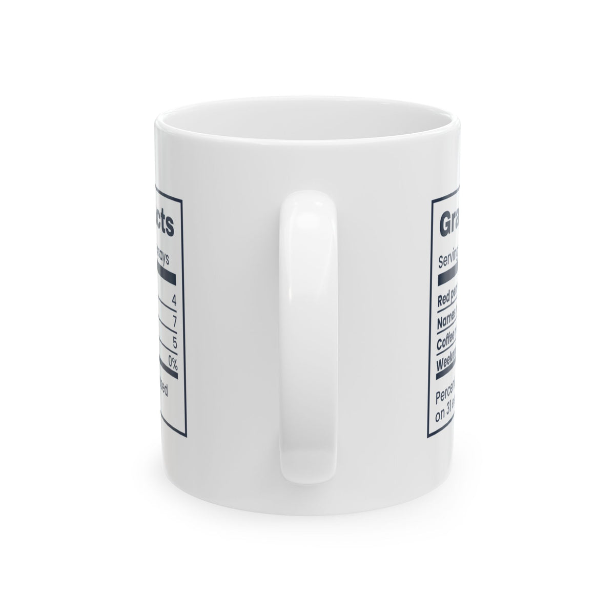 Funny Teacher Coffee Mug Grading Facts Nutrition Label For Teachers