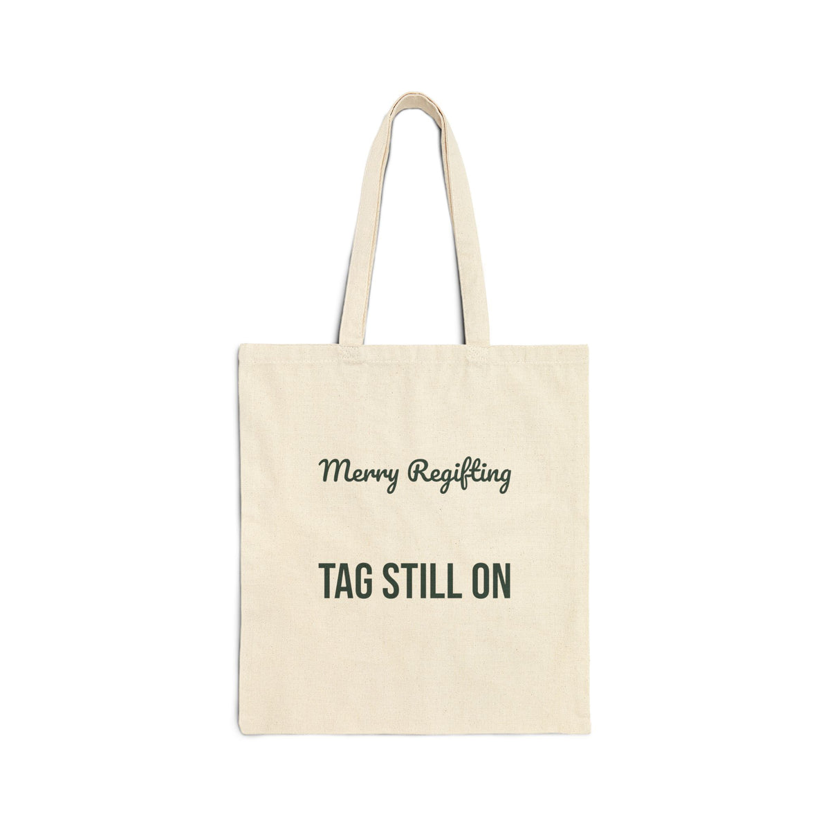 Funny White Elephant Tote Bag Merry Regifting Tag Still On