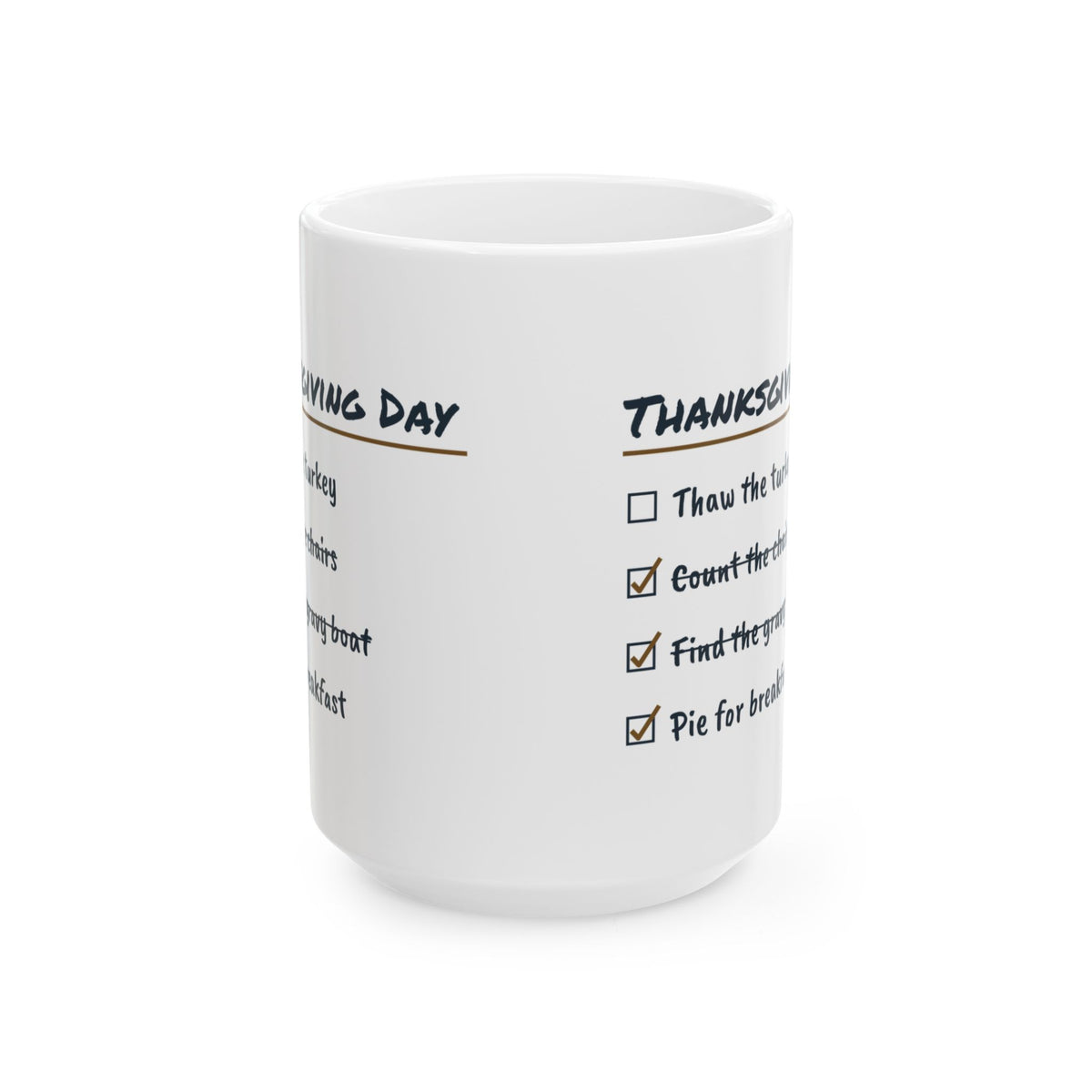 Funny Thanksgiving Coffee Mug Pie For Breakfast Checklist For Family
