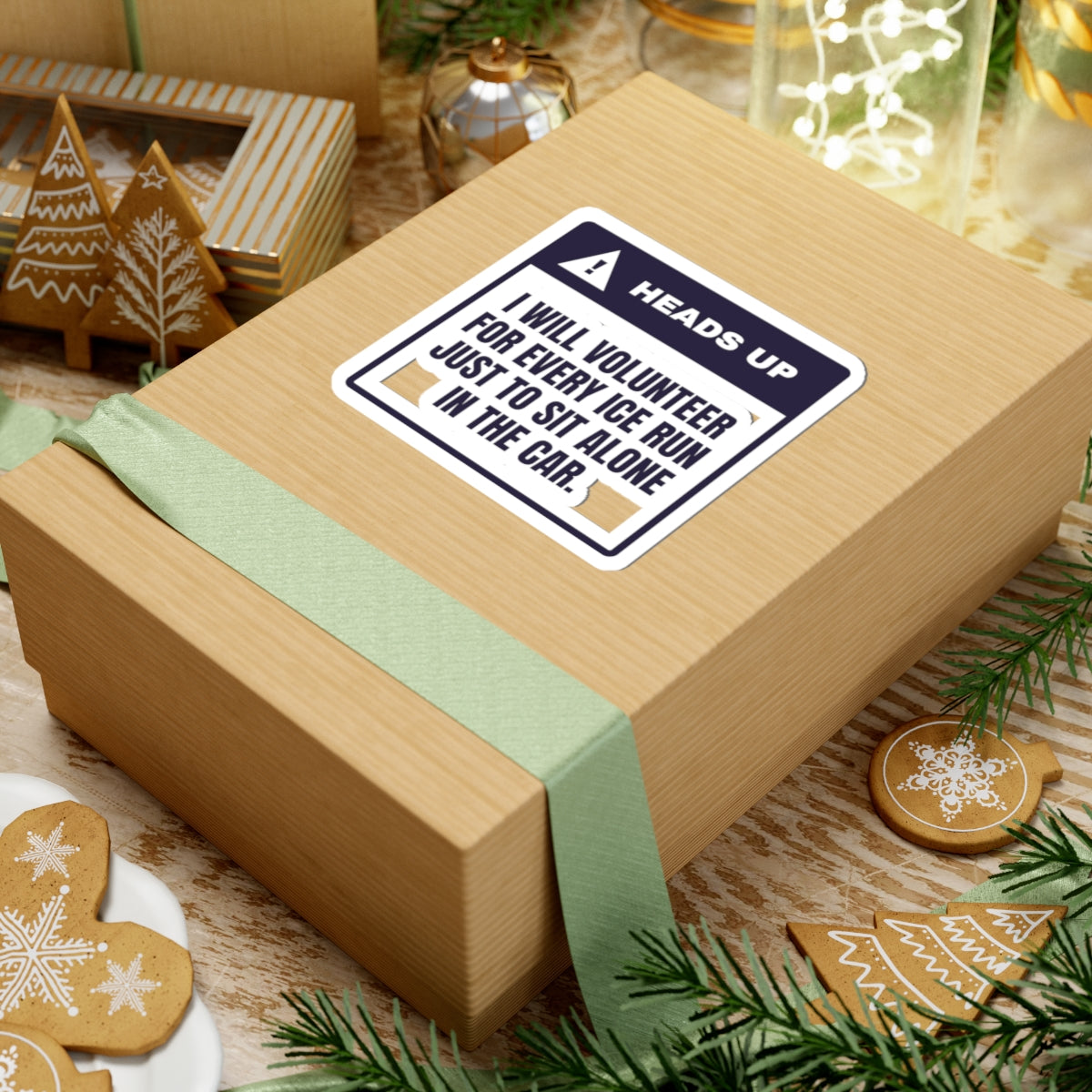 Funny Introvert Holiday Sticker I Volunteer For Every Ice Run
