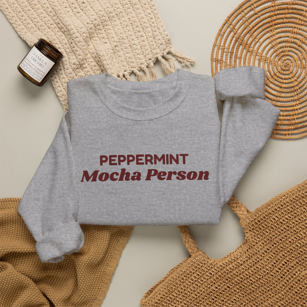 Christmas Sweatshirt Peppermint Mocha Person For Coffee Lovers