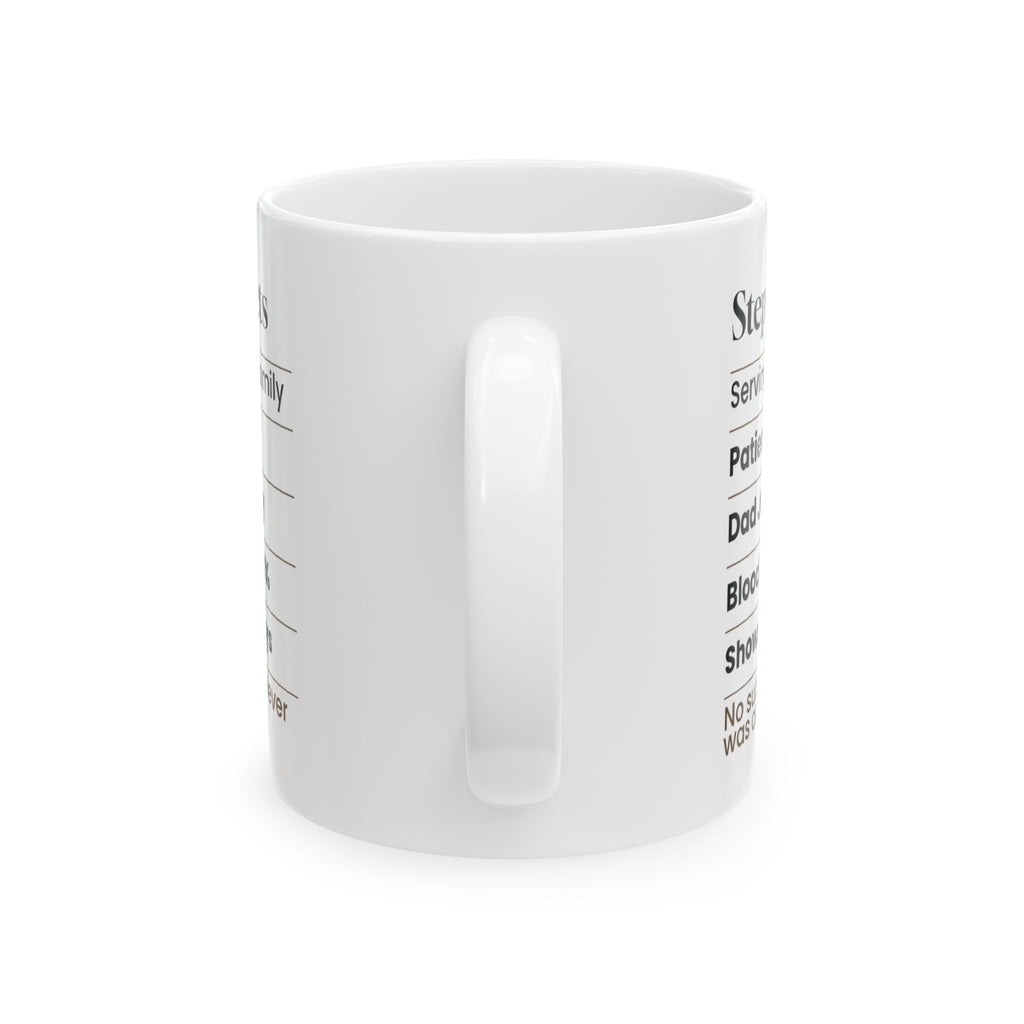 Stepdad Facts Coffee Mug Funny Nutrition Label For Dads