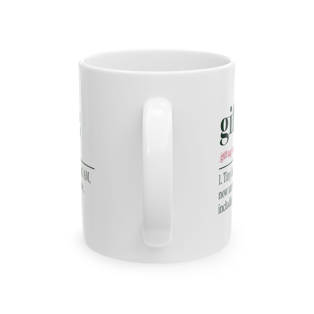 Funny Christmas Wrapping Coffee Mug Gift Tag Definition
