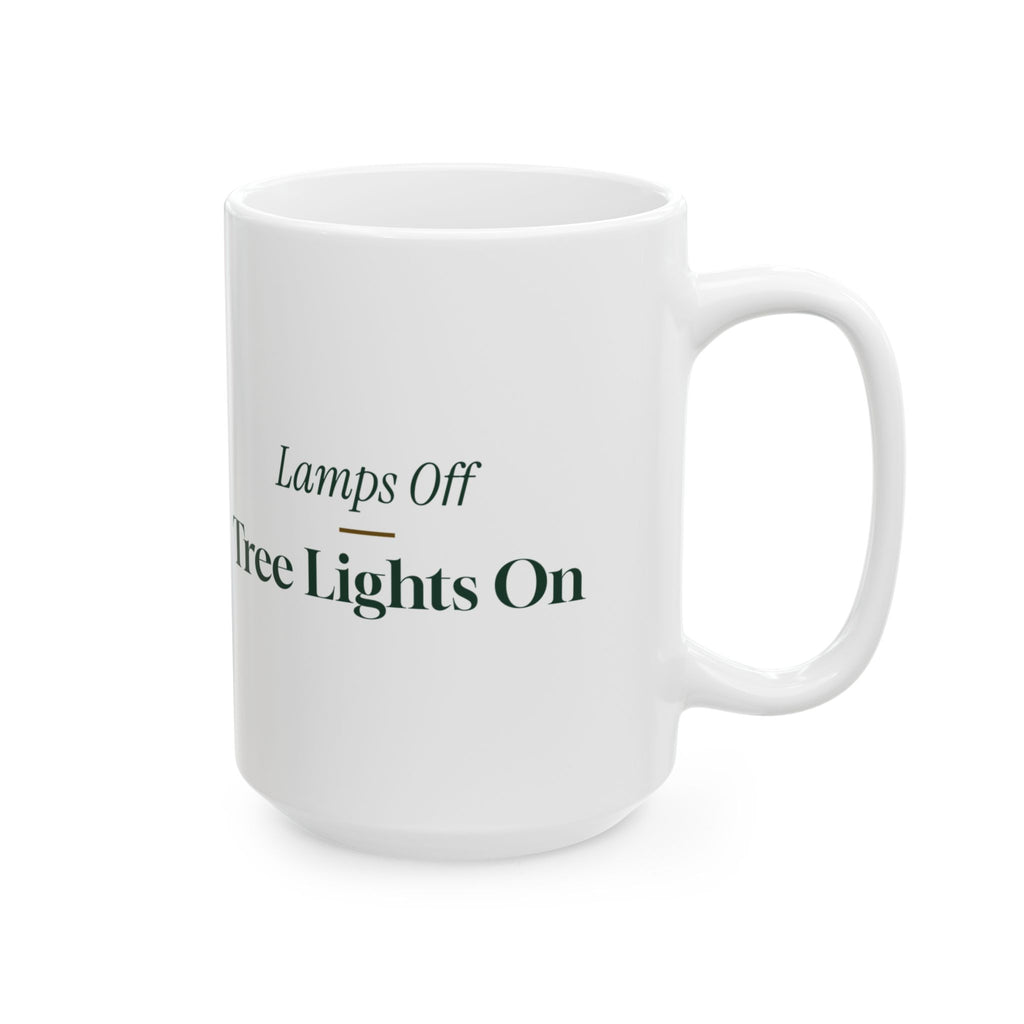 Cozy Christmas Coffee Mug Lamps Off Tree Lights On