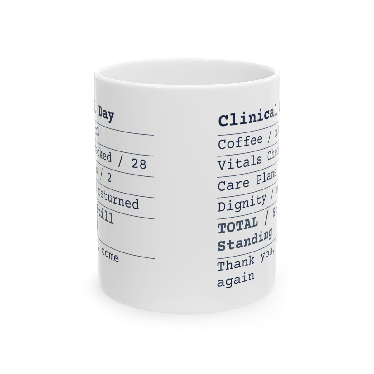 Funny Nurse Mug Clinical Day Receipt Itemized