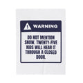Funny Christmas Teacher Throw Blanket Do Not Mention Snow Warning Label