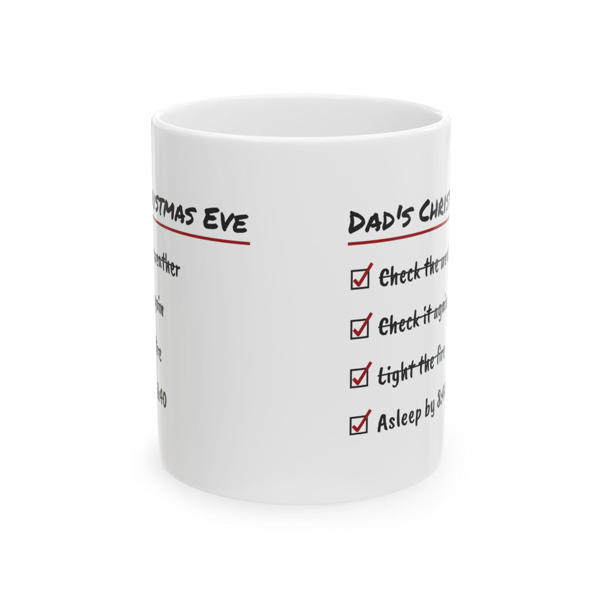 Funny Christmas Dad Coffee Mug Christmas Eve Checklist Asleep By 8:40