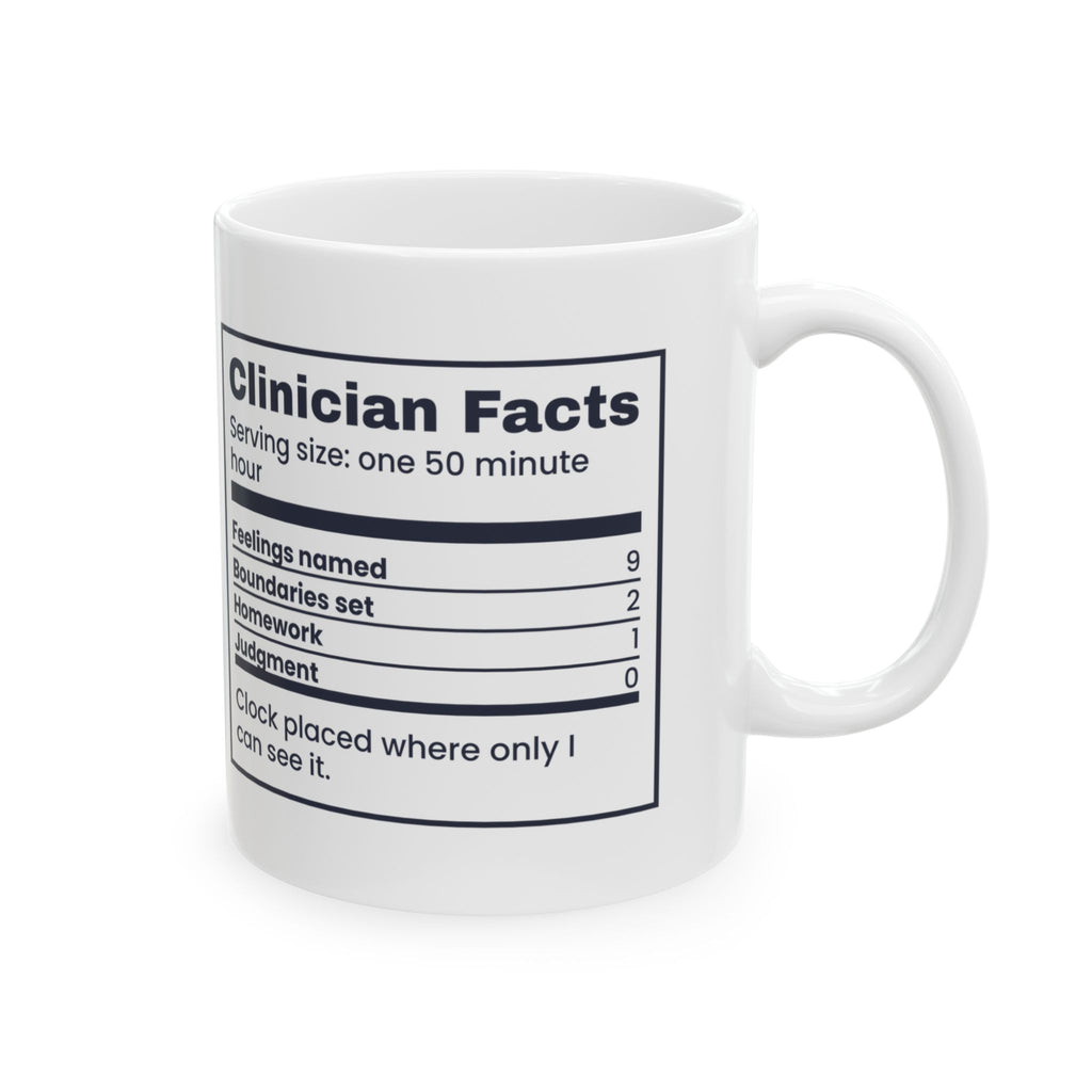 Therapist Coffee Mug Clinician Facts Nutrition Label