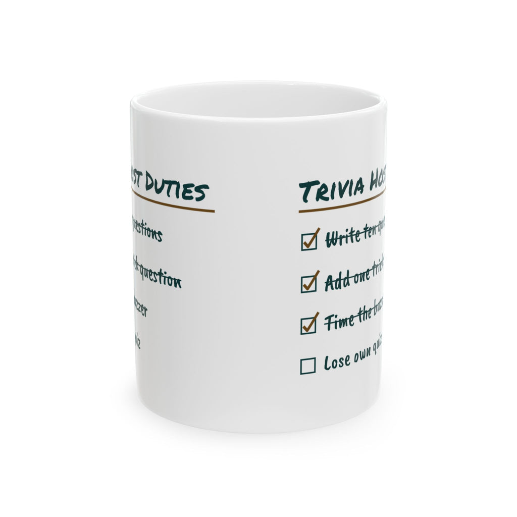 Trivia Host Coffee Mug Duties Checklist For