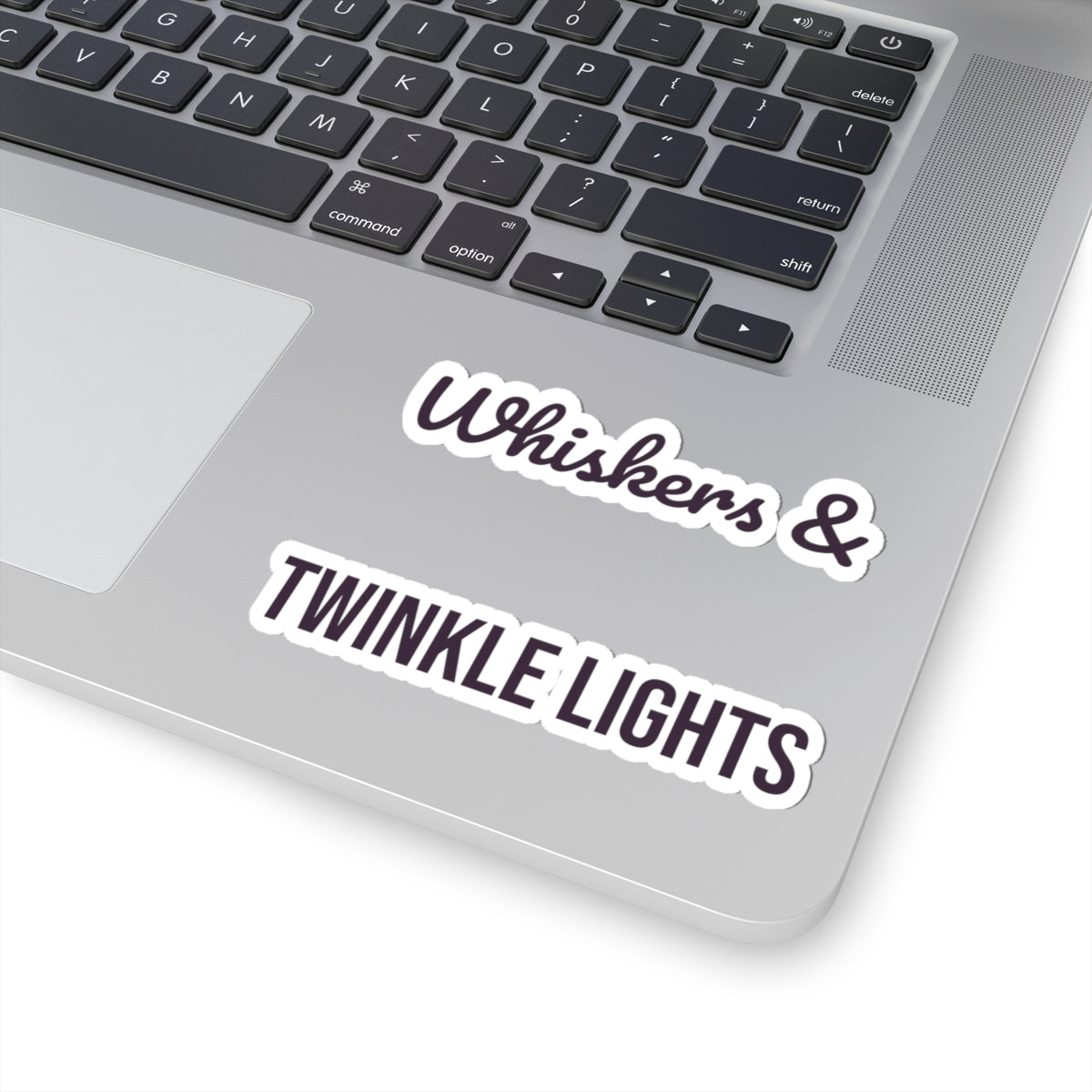 Christmas Cat Sticker Whiskers And Twinkle Lights