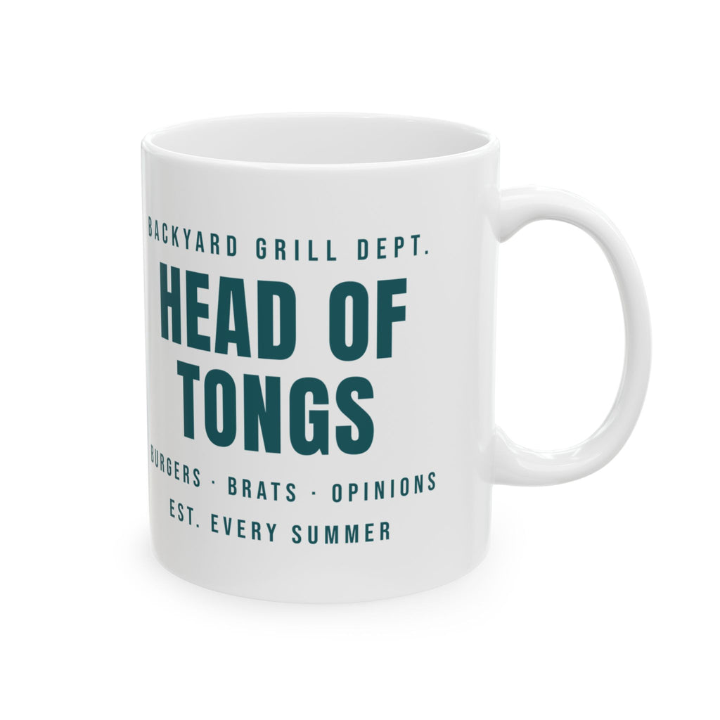 Funny Grill Dad Coffee Mug Head Of Tongs Backyard BBQ