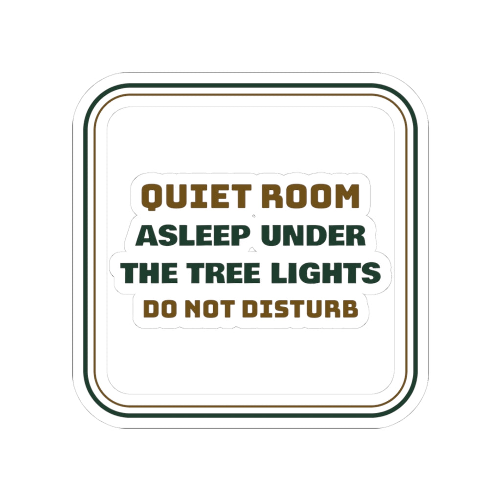 Introvert Christmas Sticker Asleep Under The Tree Lights Do Not Disturb
