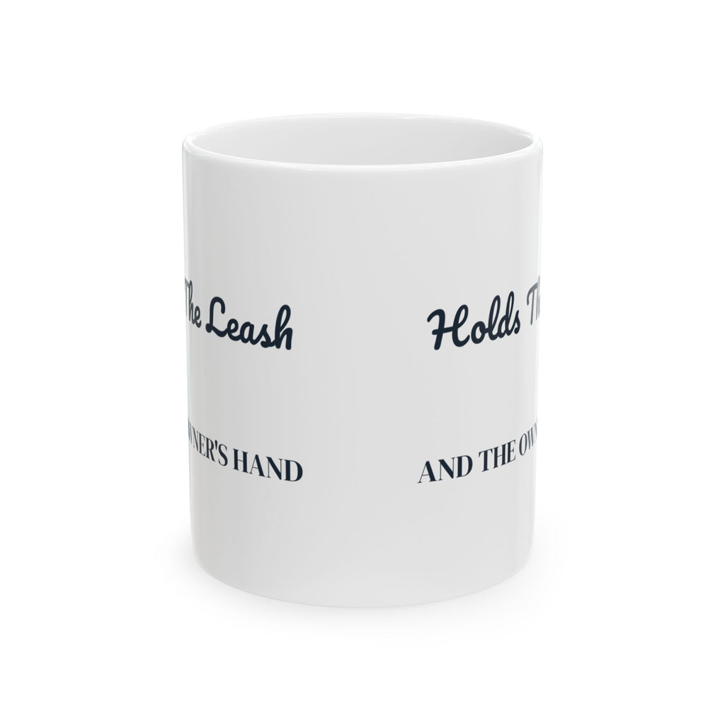 Vet Tech Coffee Mug Holds The Leash And The Owner's Hand