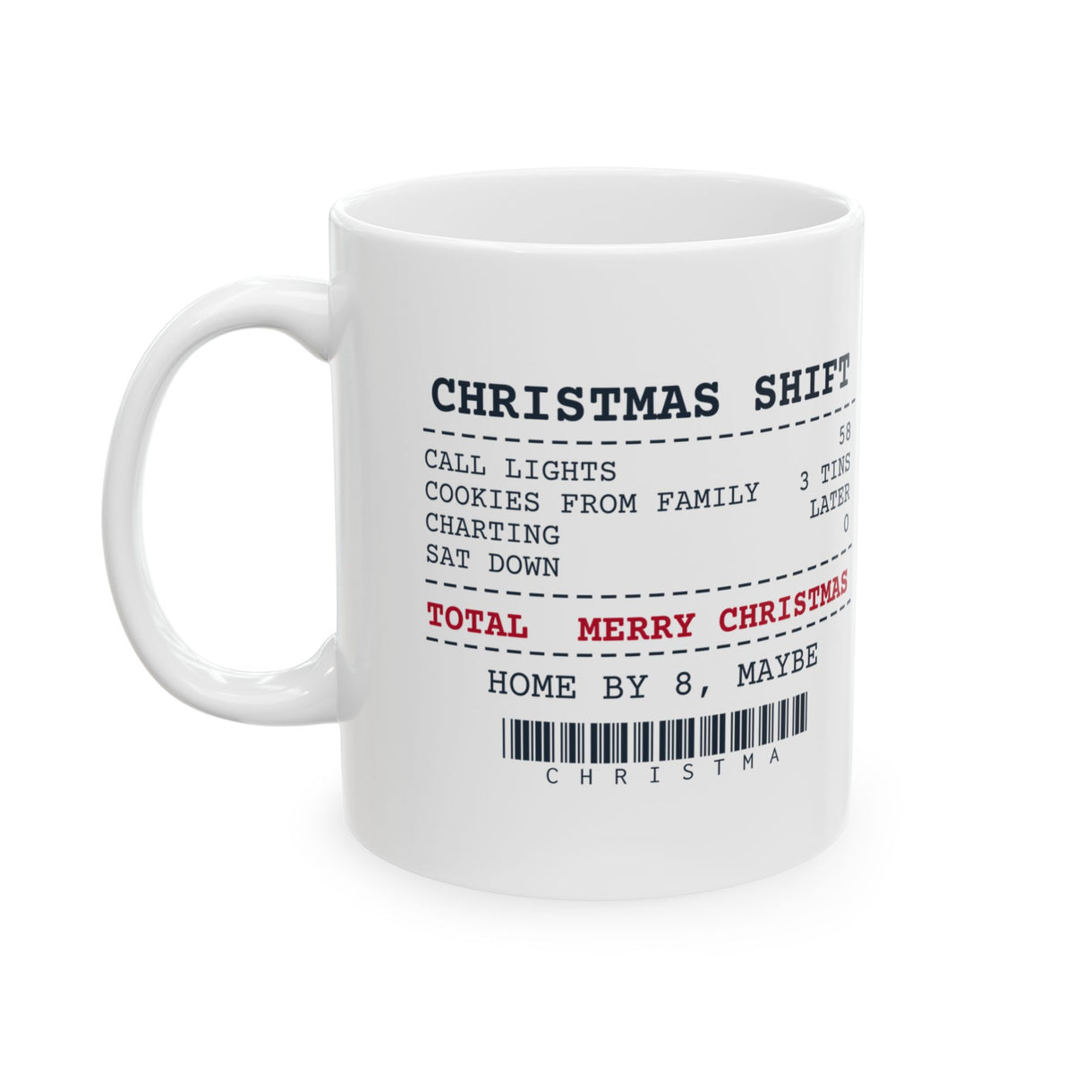 Funny Christmas Nurse Coffee Mug Call Lights 58 Cookie Tins 3 Receipt