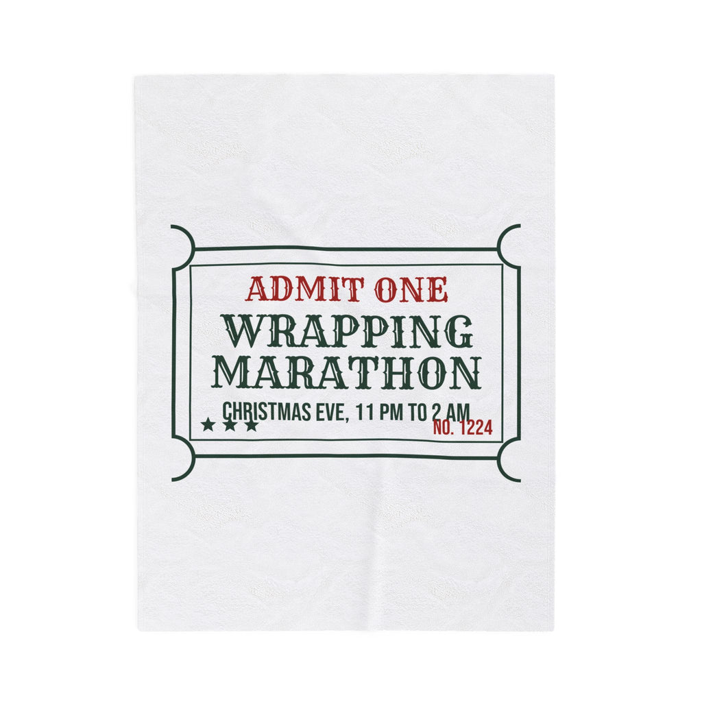 Funny Christmas Throw Blanket Wrapping Marathon Ticket For Mom And Dad