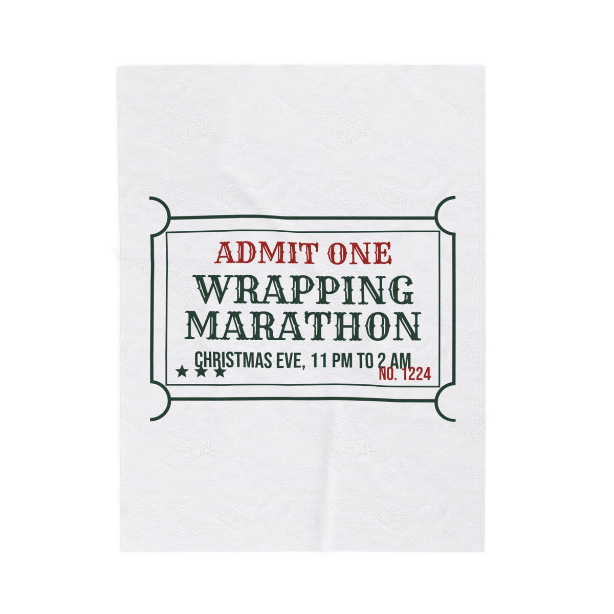 Funny Christmas Throw Blanket Wrapping Marathon Ticket For Mom And Dad