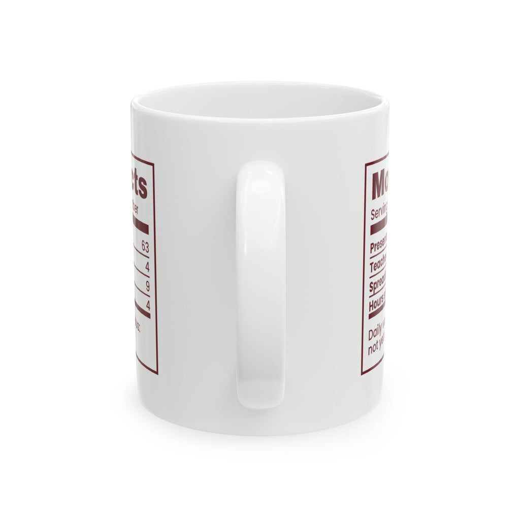 Funny Christmas Coffee Mug Mom Facts December Edition Nutrition Label