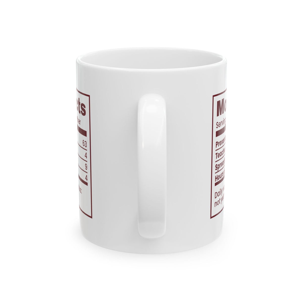 Funny Christmas Coffee Mug Mom Facts December Edition Nutrition Label