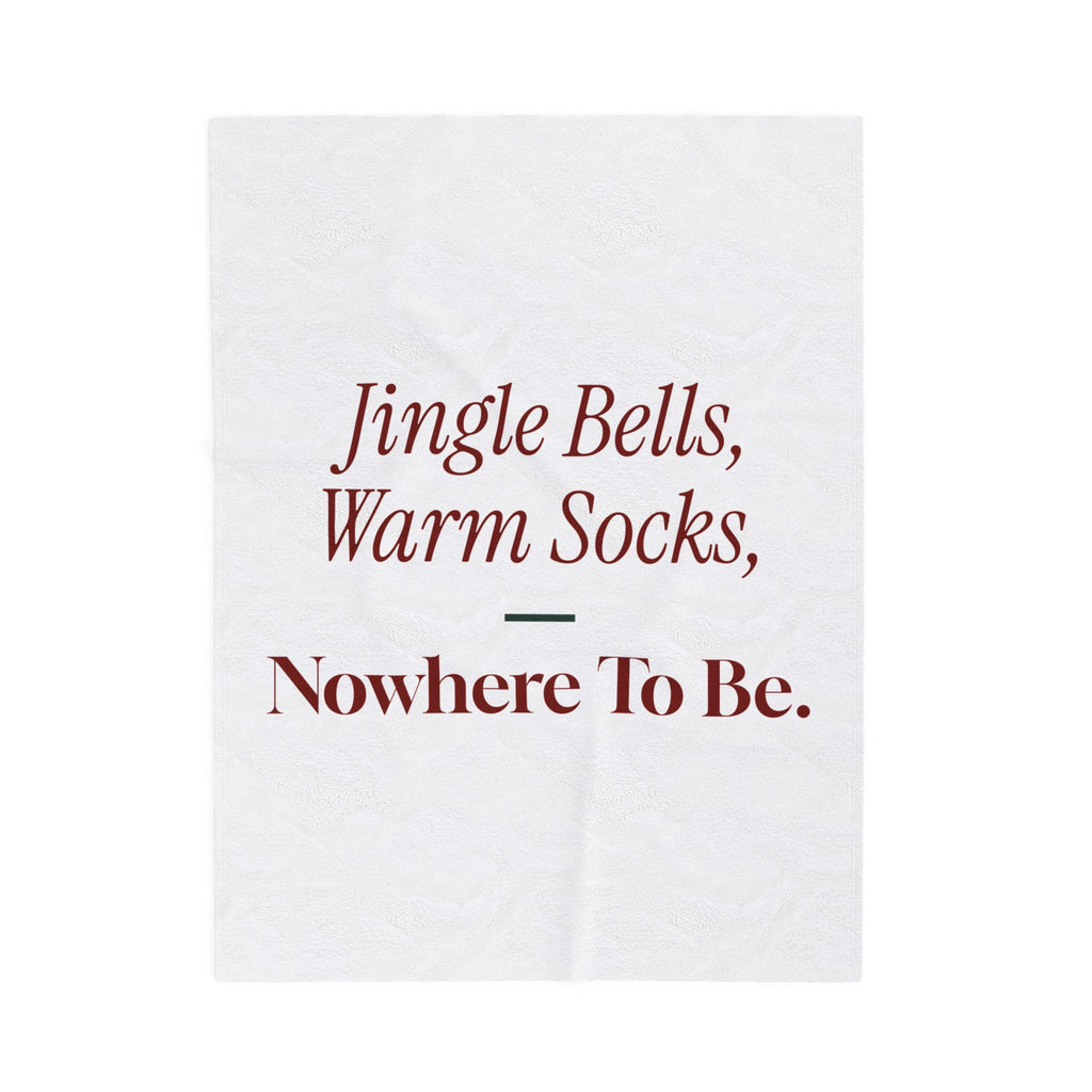 Cozy Christmas Throw Blanket Jingle Bells Warm Socks Nowhere To Be