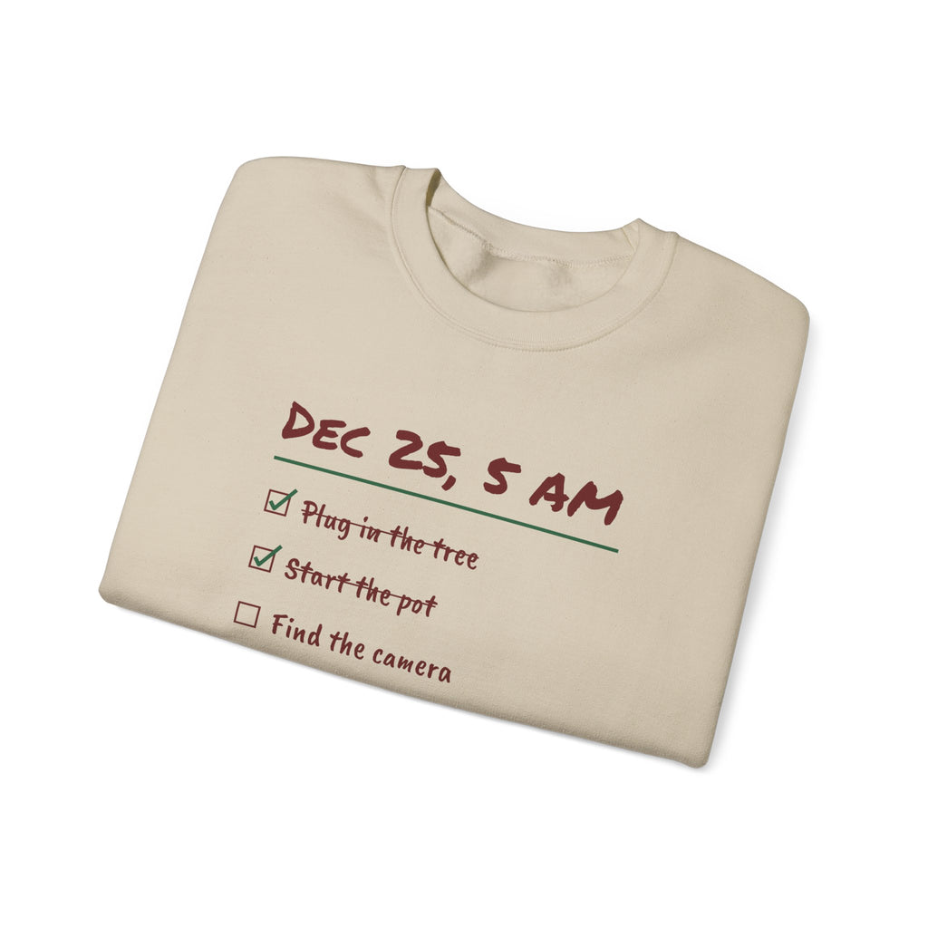 Funny Christmas Sweatshirt Plug In The Tree Start The Pot Checklist