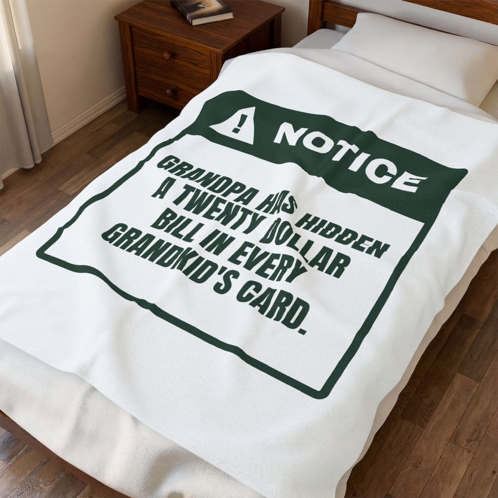 Funny Christmas Grandpa Throw Blanket A Twenty In Every Card Love Grandpa
