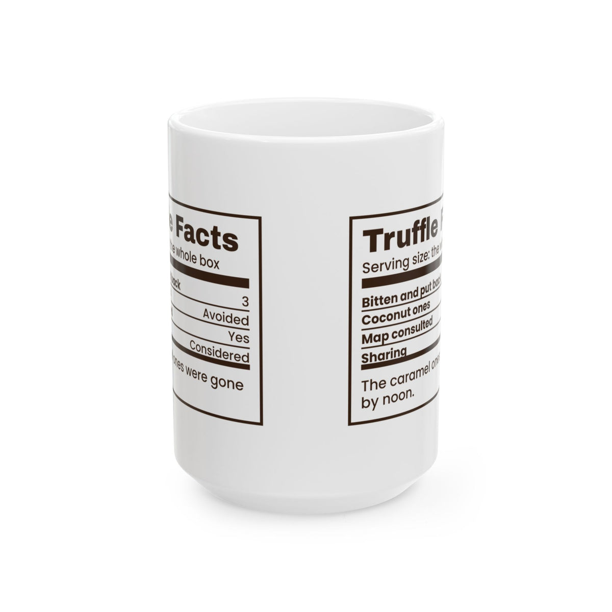 Funny Chocolate Coffee Mug Truffle Facts Bitten And Put Back