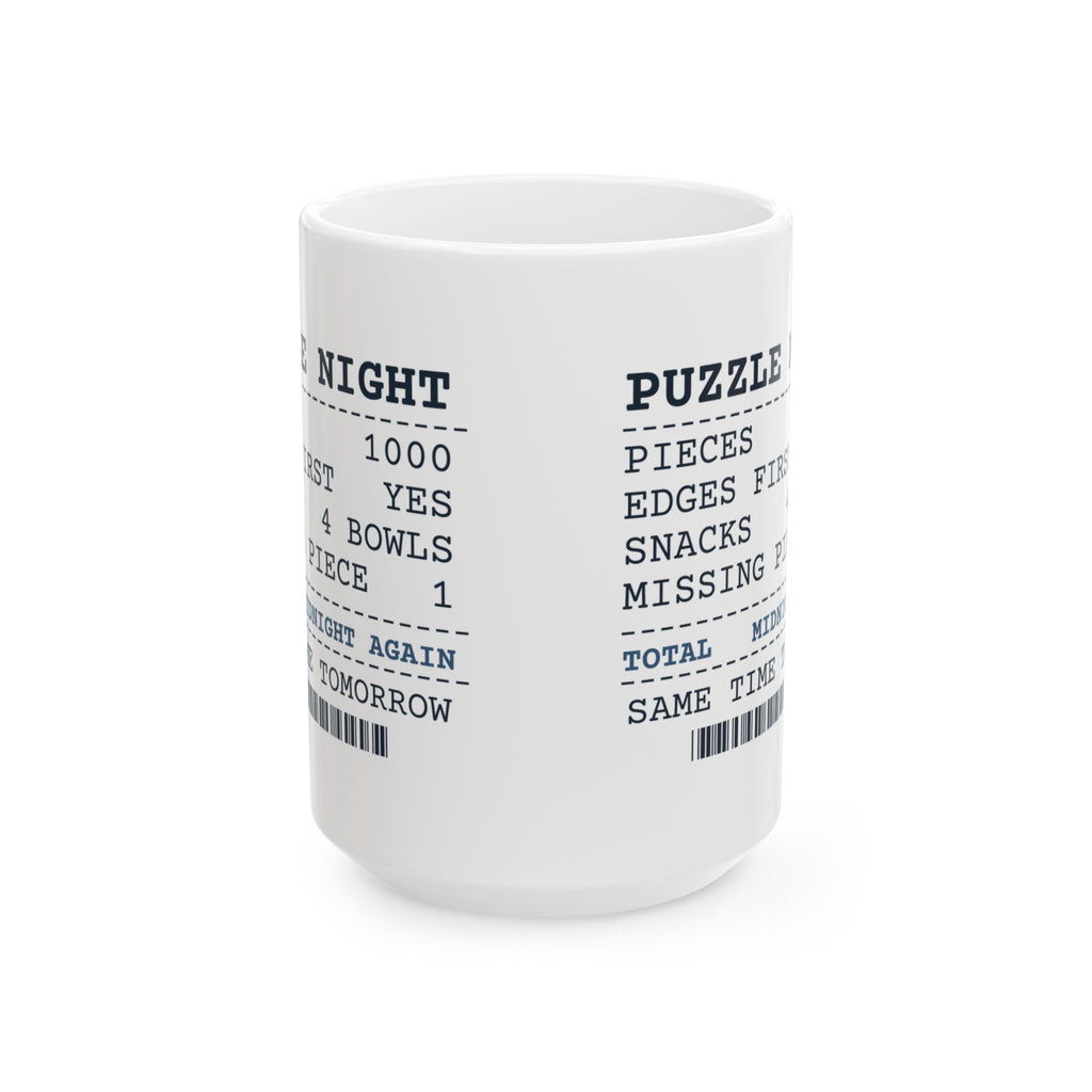 Funny Puzzle Coffee Mug Puzzle Night Receipt For Jigsaw Lovers