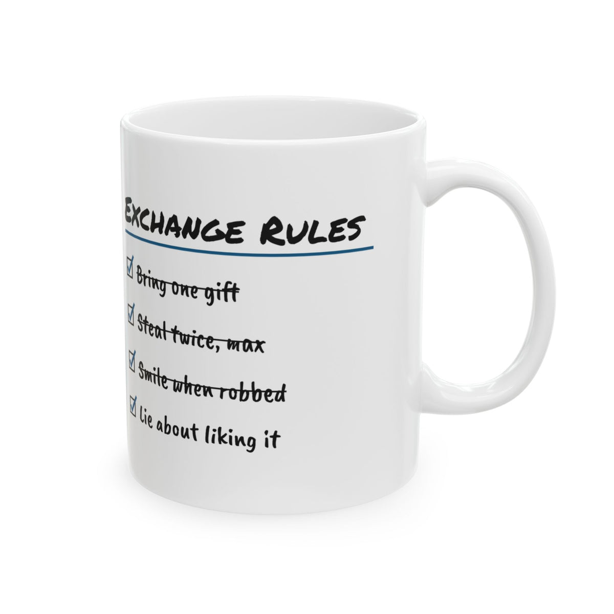 White Elephant Coffee Mug Lie About Liking It