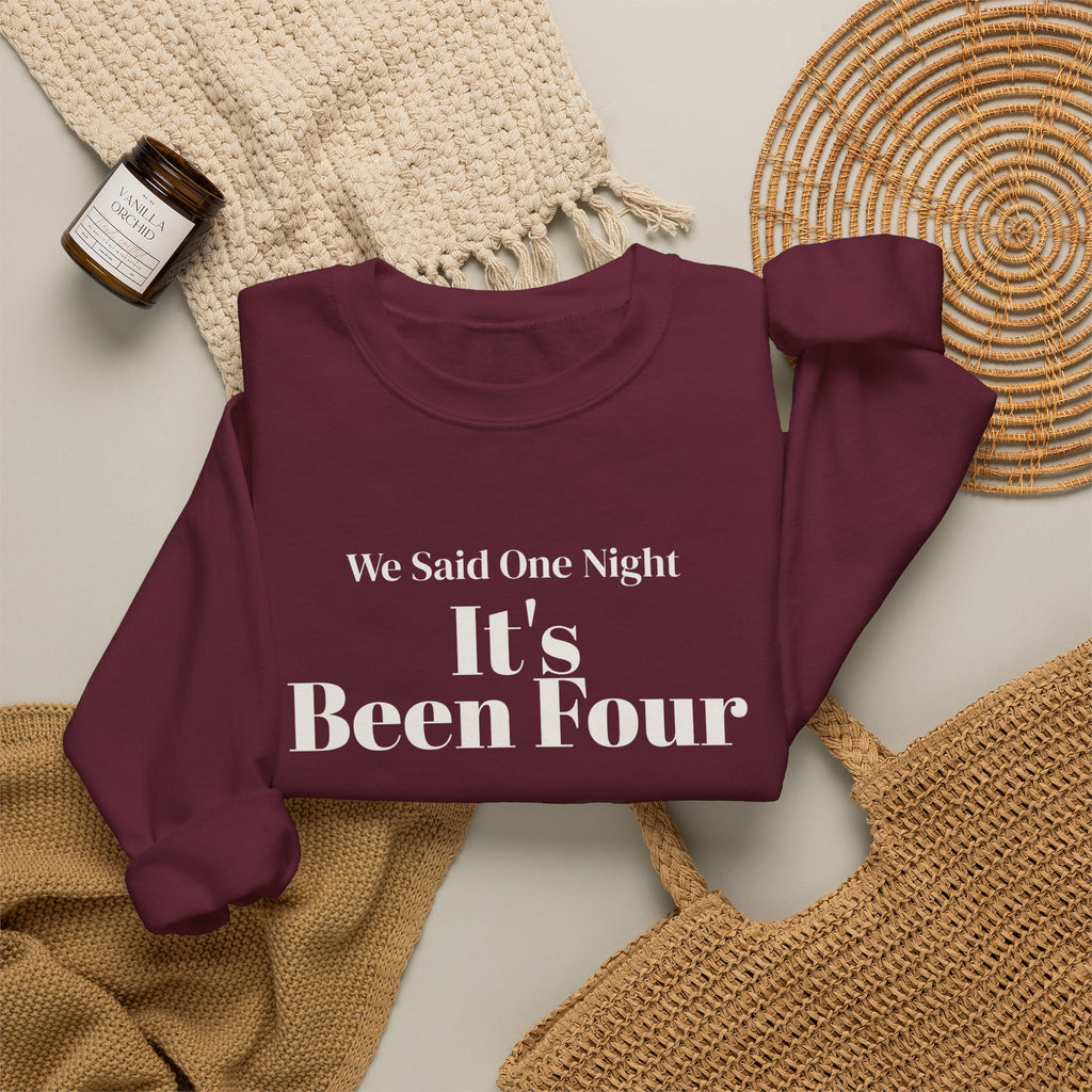 Funny Christmas In-Laws Sweatshirt We Said One Night It's Been Four