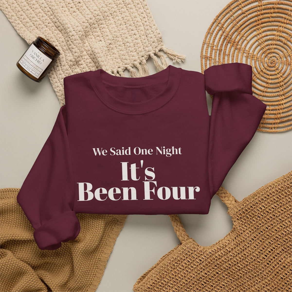 Funny Christmas In-Laws Sweatshirt We Said One Night It's Been Four