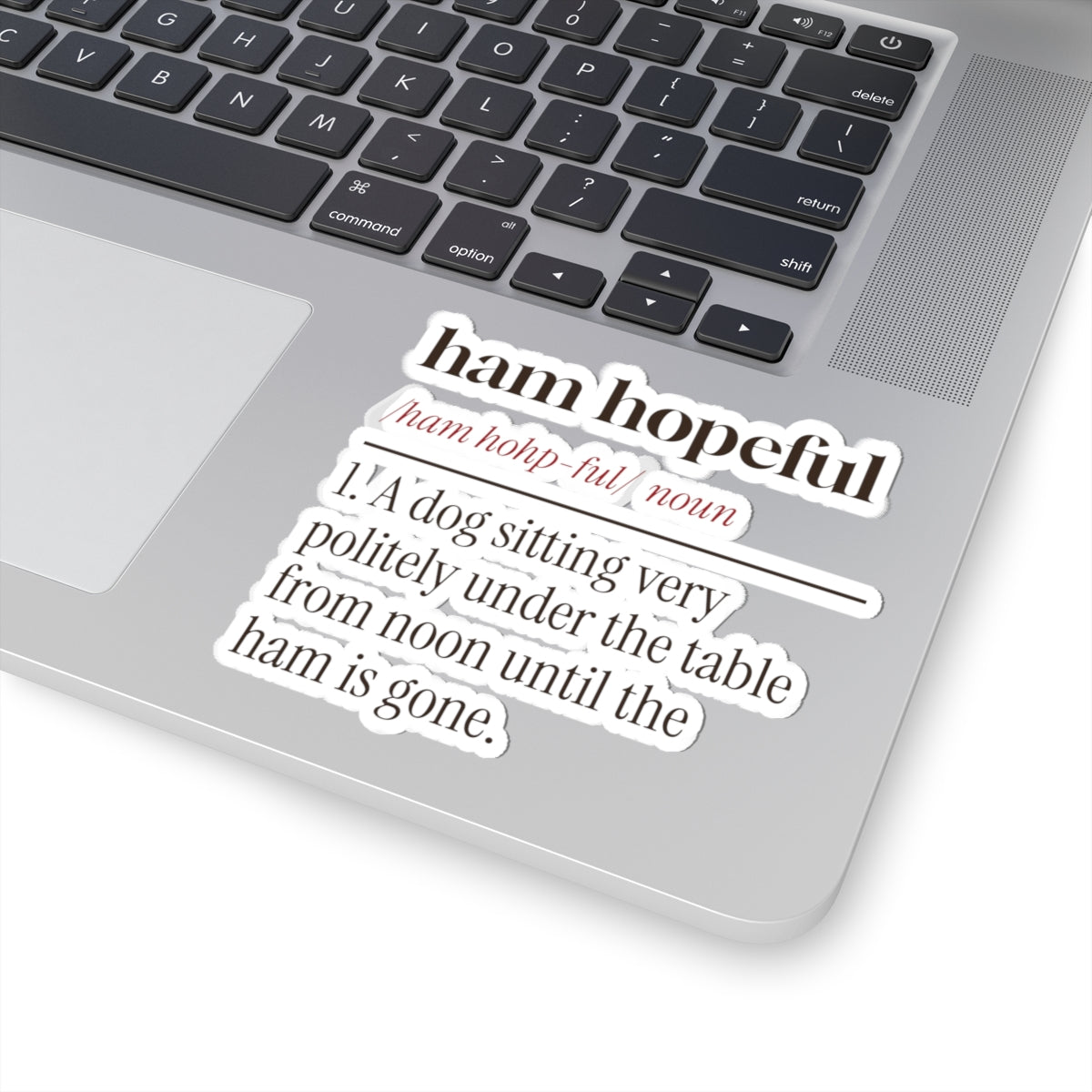 Funny Christmas Dog Sticker Ham Hopeful Dictionary Definition