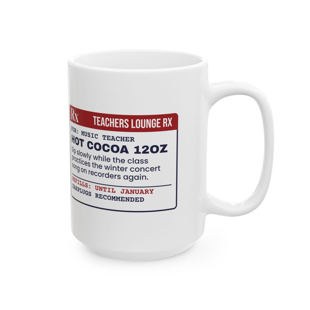 Funny Christmas Teacher Coffee Mug Hot Cocoa 12oz For Music Teachers