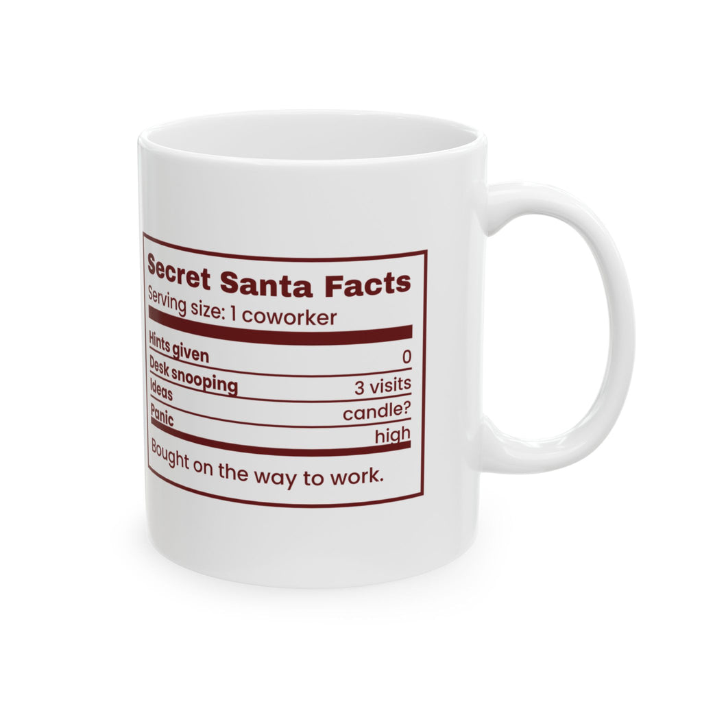 Funny Christmas Coworker Coffee Mug Secret Santa Facts Label