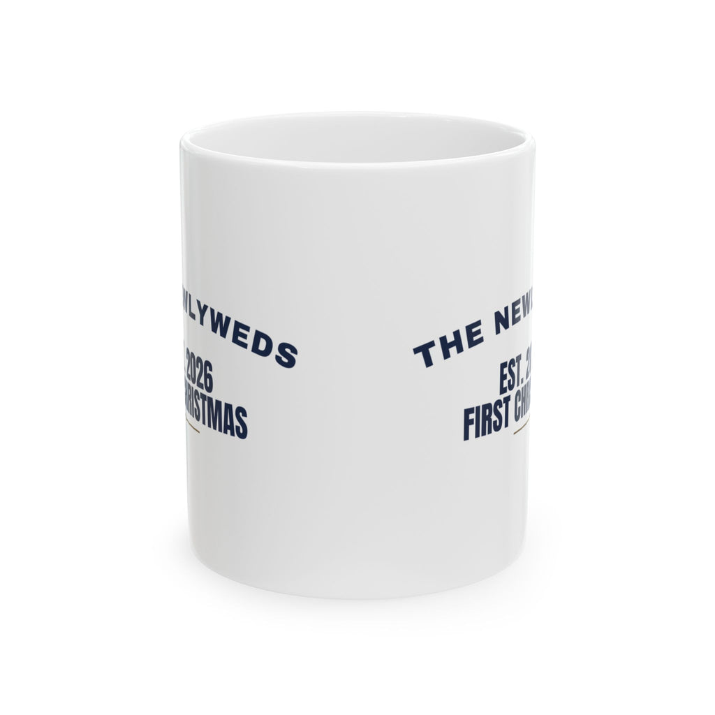 The Newlyweds Est 2026 First Christmas Coffee Mug For Married Couple