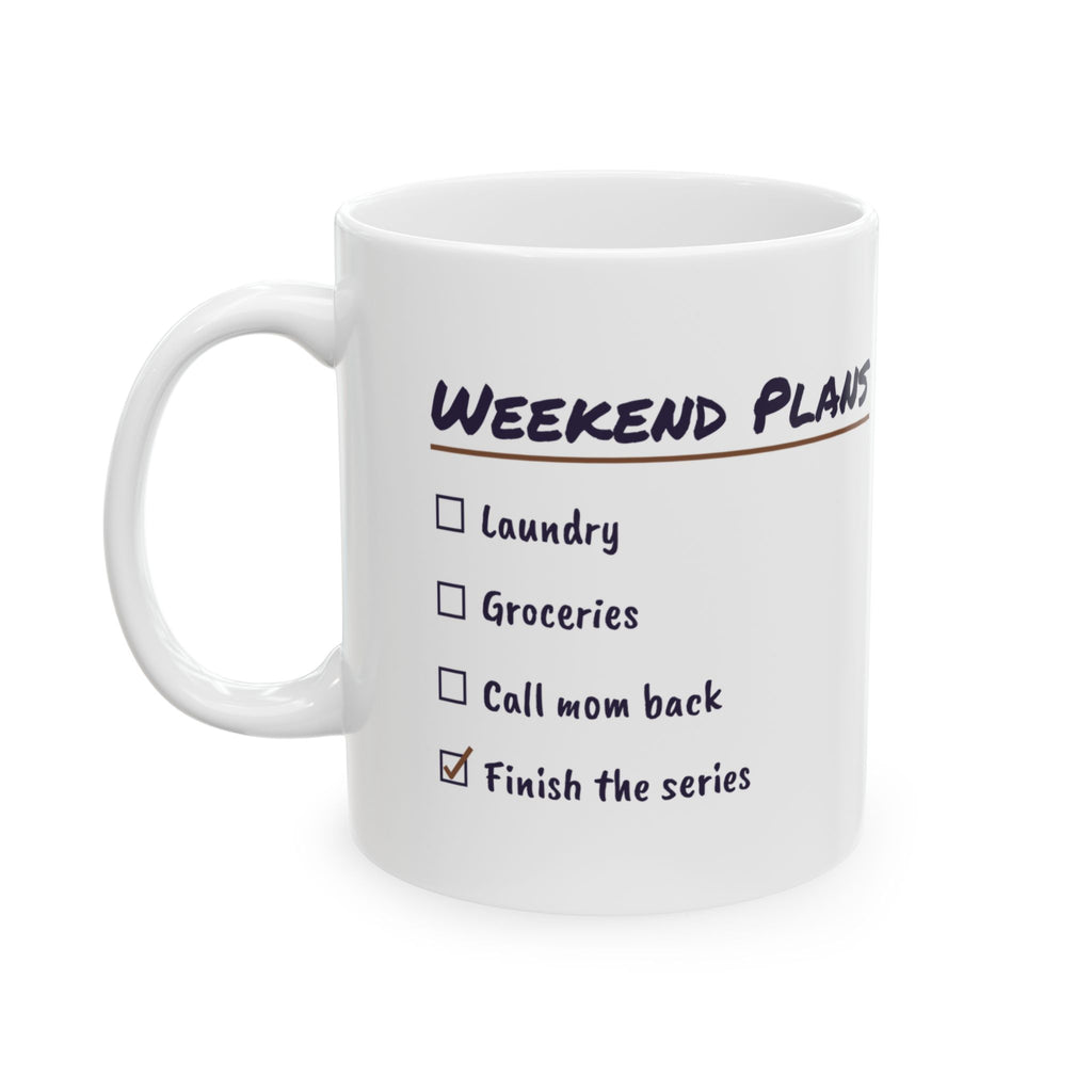 Funny Book Lover Coffee Mug Weekend Plans Checklist For Readers