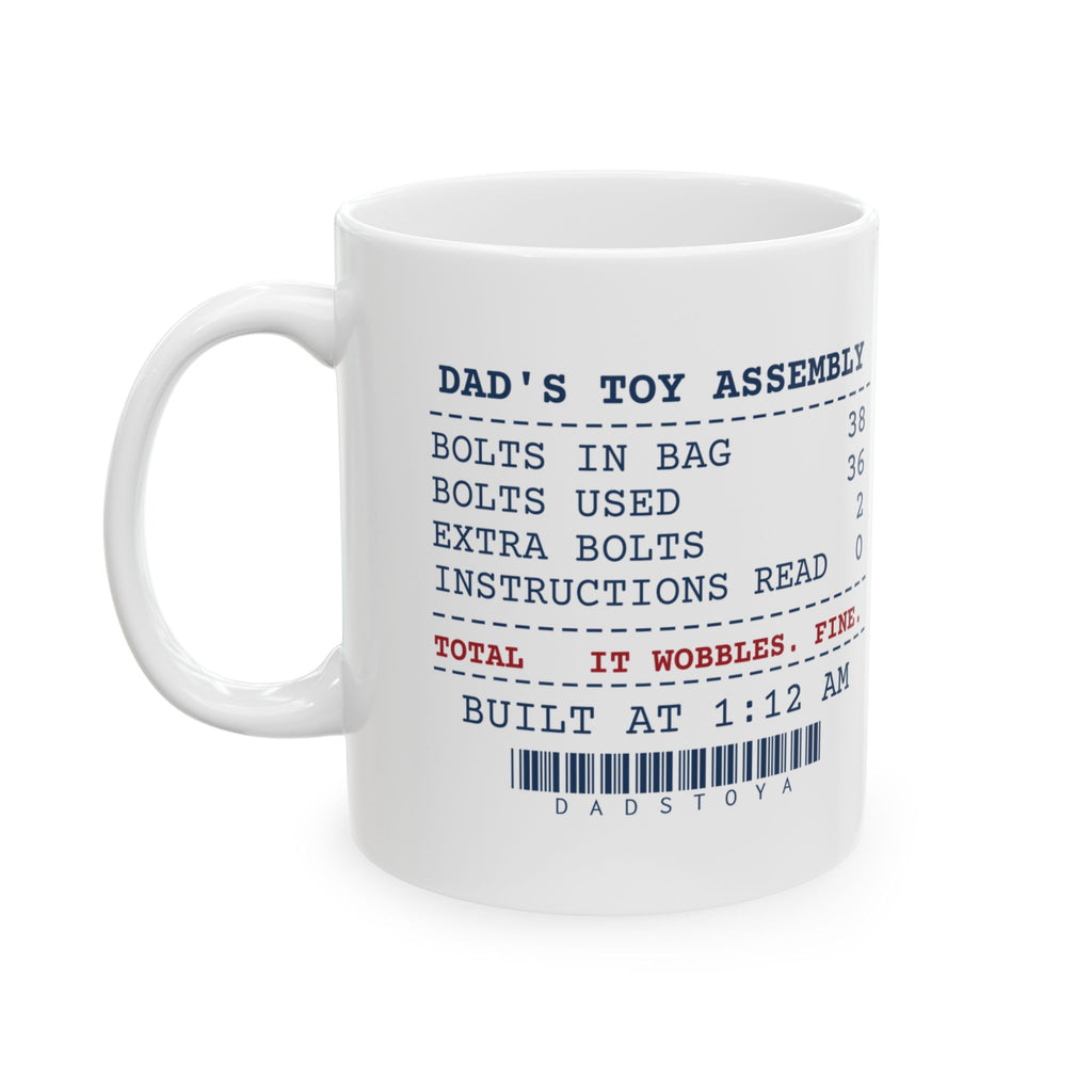 Funny Christmas Coffee Mug Dad Toy Assembly Two Extra Bolts For Dad
