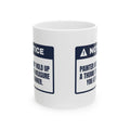 Funny Painting Coffee Mug Measures You With A Thumb Warning For Artists