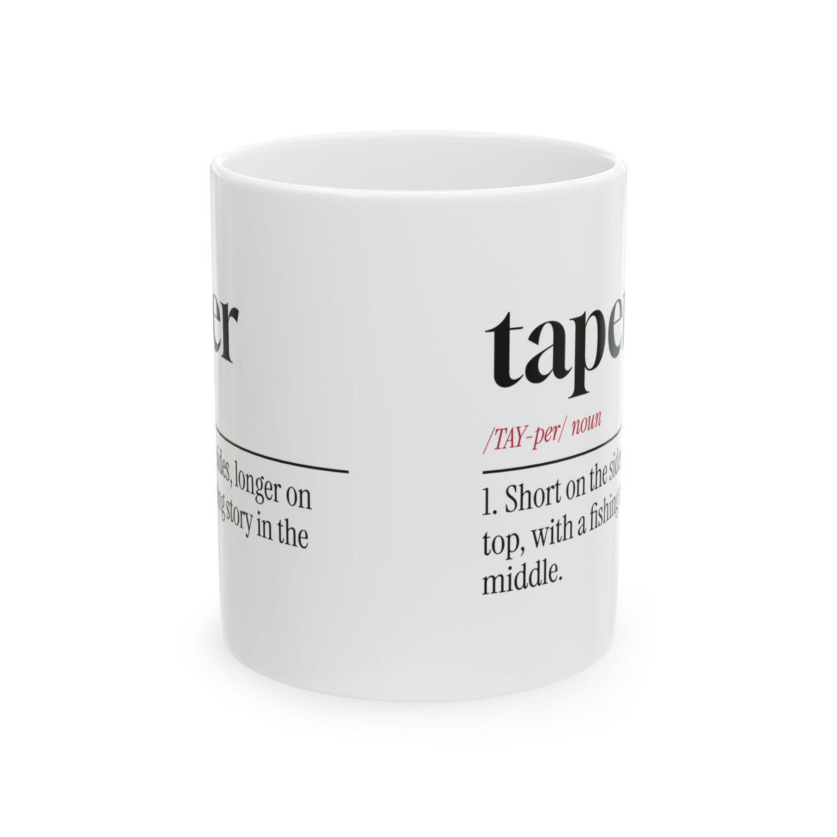 Funny Barber Coffee Mug Taper Sides Short Stories Long