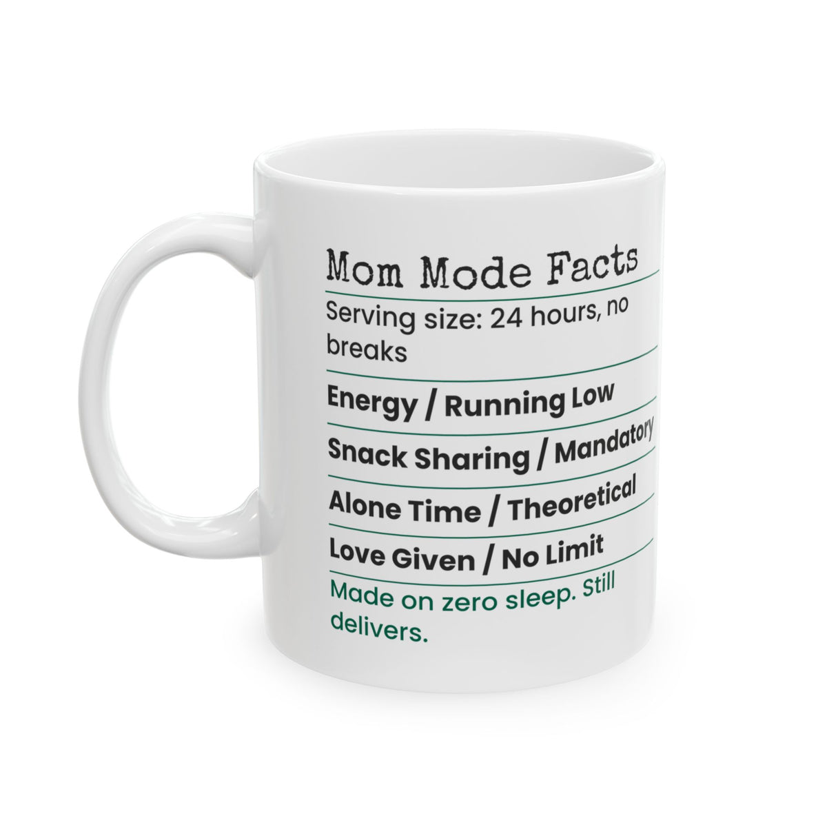 Funny Mom Coffee Mug Mom Mode Facts Label For Wife