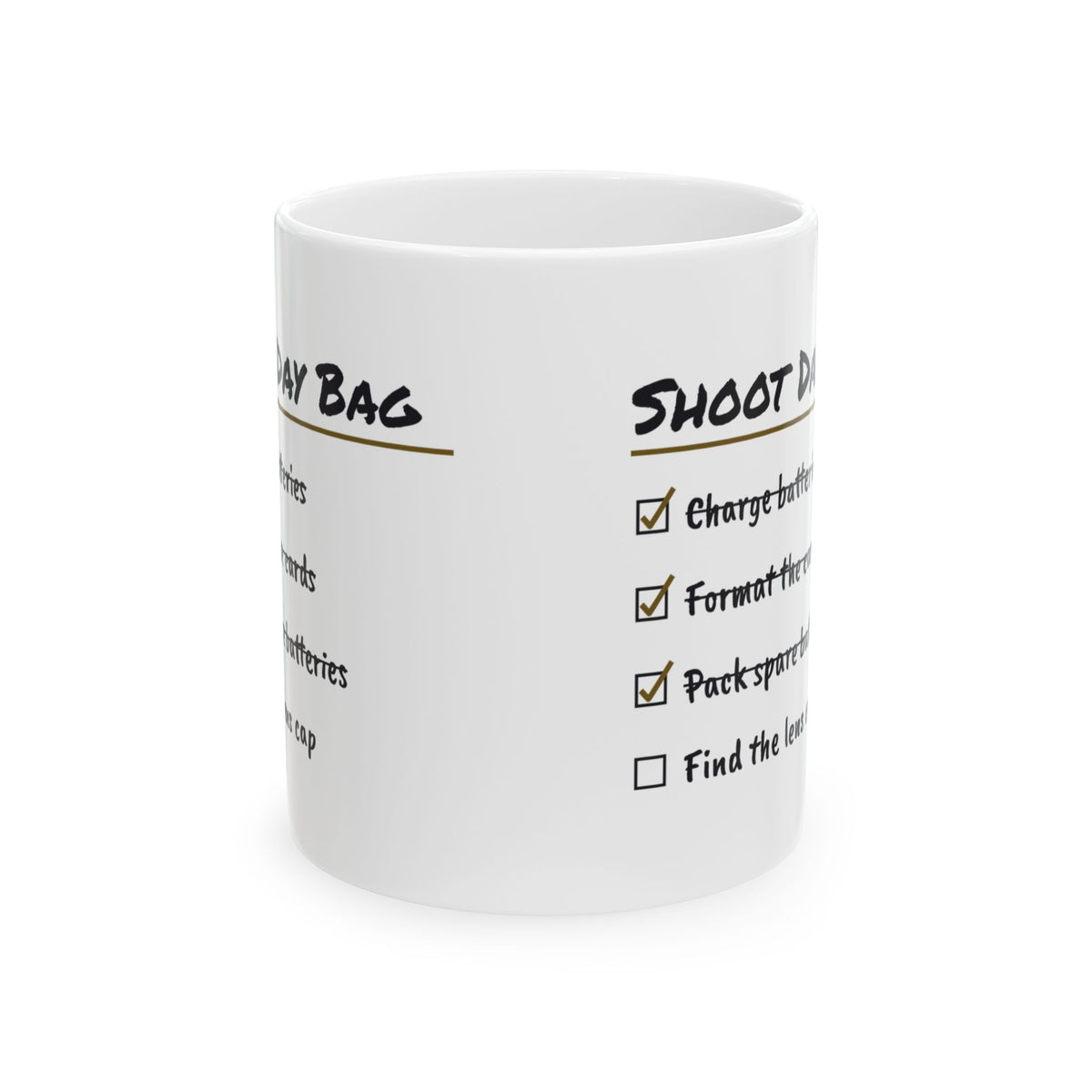 Funny Photography Coffee Mug Shoot Day Bag Checklist For Photographers